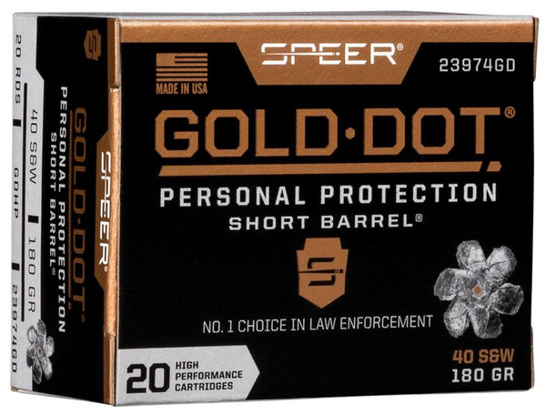 Speer Ammunition .40 S&W 180gr Hollow Point (HP) ammunition