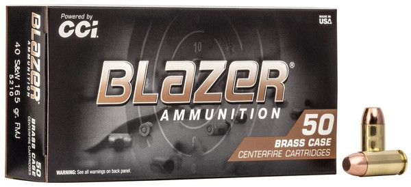 CCI .40 S&W 165gr Full Metal Jacket (FMJ) ammunition