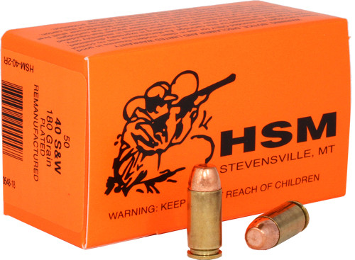 HSM Remanufactured .40 S&W 180 Grain Lead Round Nose