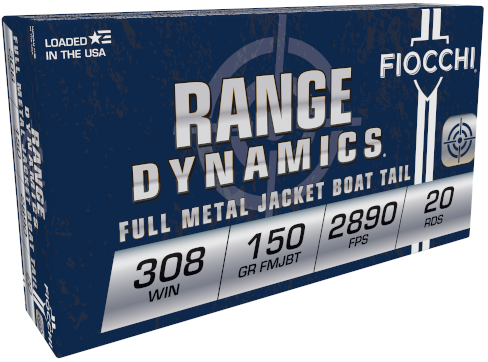 Fiocchi Range Dynamics .308 Win. 150 Grain Full Metal Jacket Boat Tail