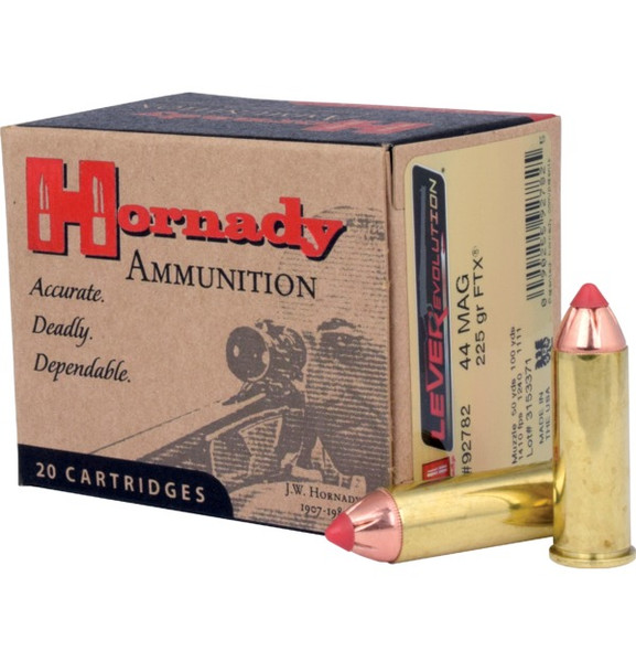 Hornady .44 Magnum 225gr Jacketed Hollow Point (JHP) ammunition
