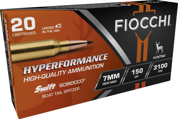 Fiocchi 7mm Remington Magnum 150gr Polymer Tipped ammunition