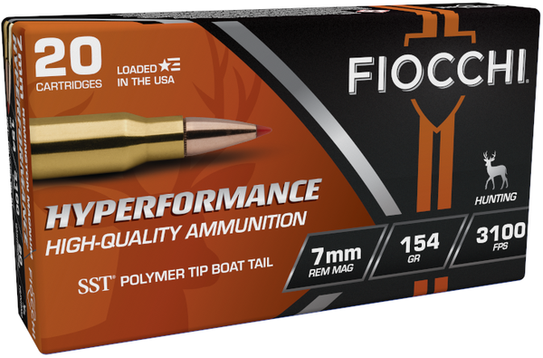 Fiocchi 7mm Remington Magnum 154gr Polymer Tipped ammunition