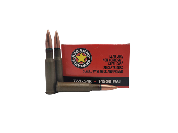 Century Arms 7.62x54R 148gr Full Metal Jacket (FMJ) ammunition