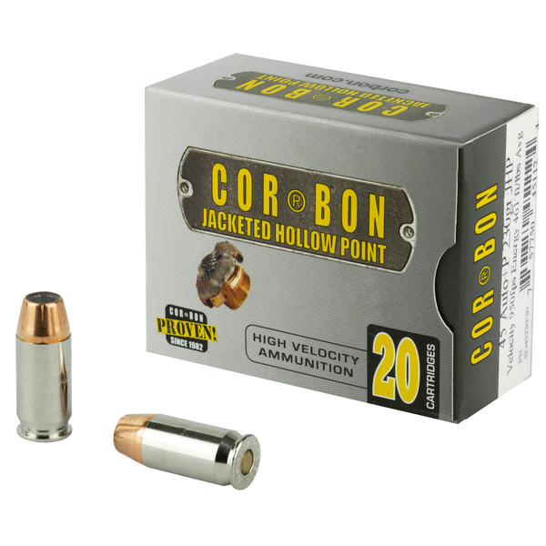 CorBon .45 ACP 230gr Jacketed Hollow Point (JHP) ammunition