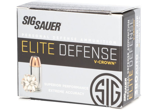 Sig Sauer .380 ACP 90gr Jacketed Hollow Point (JHP) ammunition