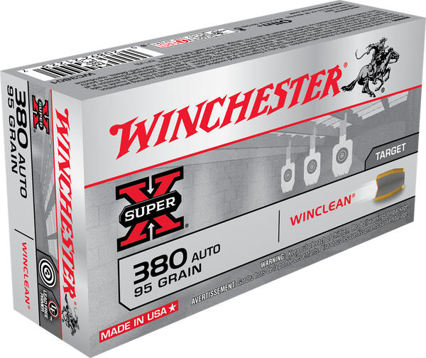 Winchester .380 ACP 95gr Soft Point ammunition