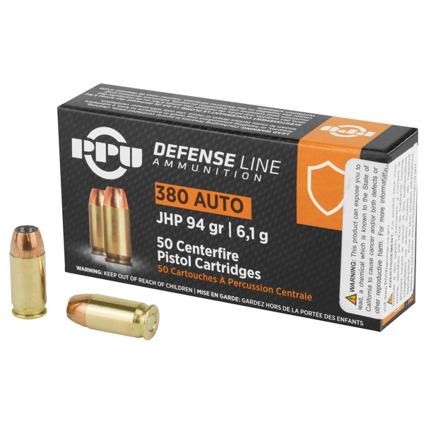 Prvi Partizan (PPU) .380 ACP 94gr Jacketed Hollow Point (JHP) ammunition