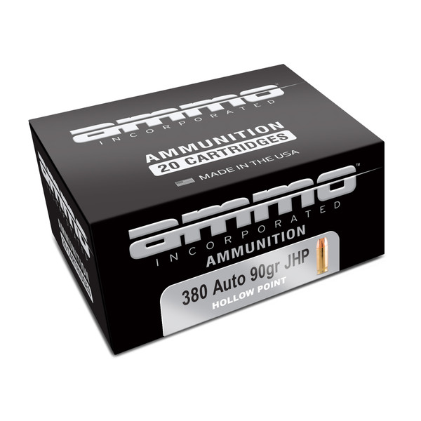 Ammo Inc .380 ACP 90gr Jacketed Hollow Point (JHP) ammunition
