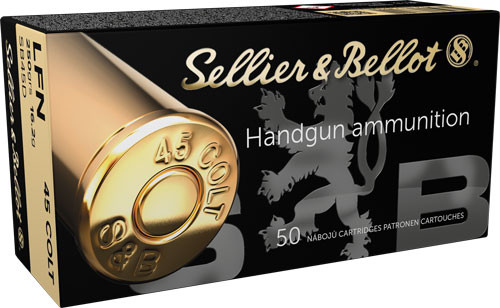 Sellier & Bellot .45 Colt 250gr Lead Flat Nose (LFN) ammunition