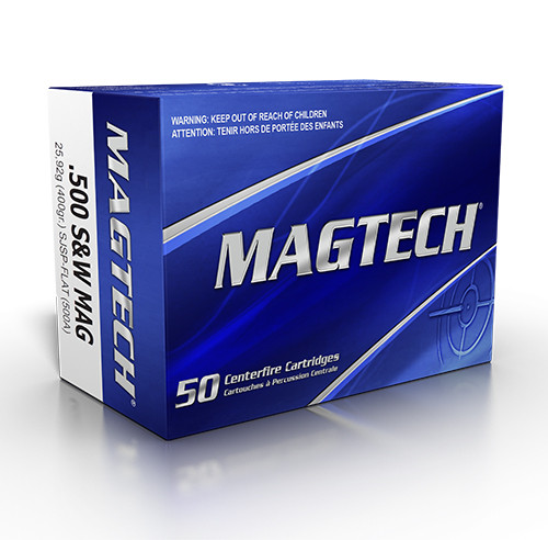 Magtech .500 S&W Magnum 400gr Semi-Jacketed Soft Point (SJSP) ammunition
