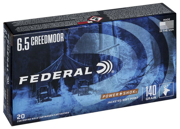 Federal Power-Shok Rifle  6.5mm Creedmoor 140 Grain  Jacketed Soft Point