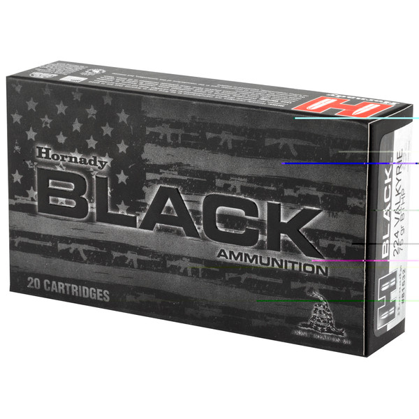 Hornady Black .224 Valkyrie 75 Grain Hollow Point Boat Tail (HPBT)