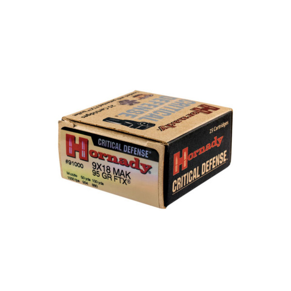 Hornady Critical Defense 9x18 Makarov 95 Grain FTX