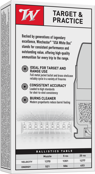 Winchester USA .357 SIG 125 Grain Full Metal Jacket (FMJ)