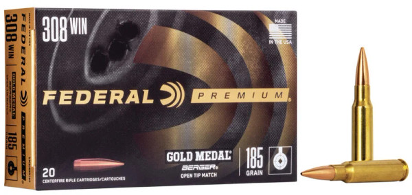 Federal .308 Winchester 185gr Open Tip Match (OTM) ammunition