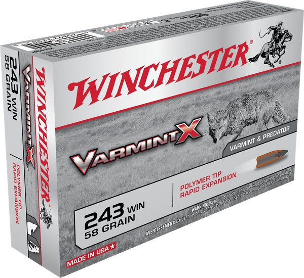Winchester Varmint X .243 Win 58 Grain Polymer Tipped