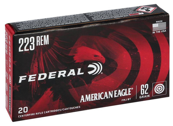 Federal .223 Remington 62gr Full Metal Jacket (FMJ) ammunition