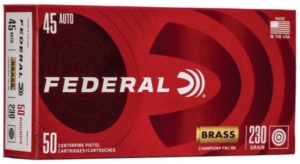 Federal .45 ACP 239gr Full Metal Jacket (FMJ) ammunition