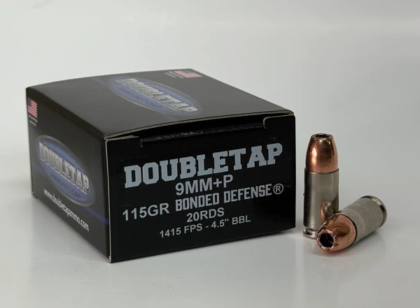 DoubleTap Ammunition 9mm Luger 115gr Jacketed Hollow Point (JHP) ammunition