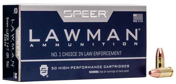 Speer Lawman Handgun Training 9mm 147 Grain Total Metal Jacket (TMJ)