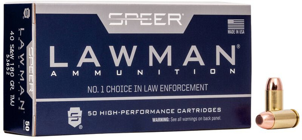 Speer Lawman Handgun Training .40 S&W 180 Grain Total Metal Jacket