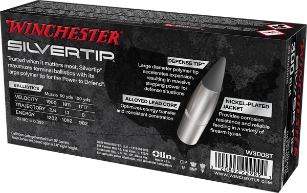 Winchester .300 AAC Blackout 150gr Polymer Tipped ammunition