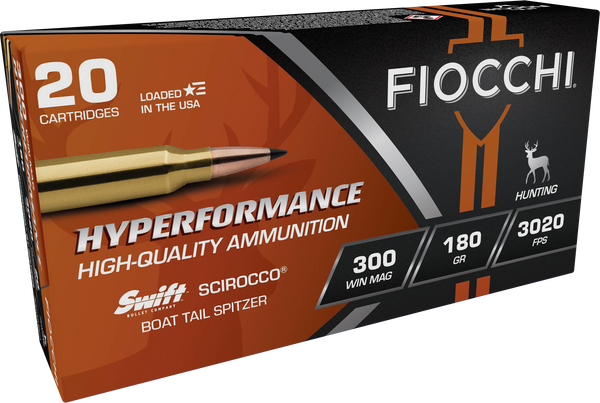 Fiocchi .300 Winchester Magnum 180gr Polymer Tipped ammunition