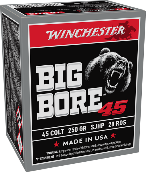 Winchester .45 Colt 250gr Jacketed Hollow Point (JHP) ammunition