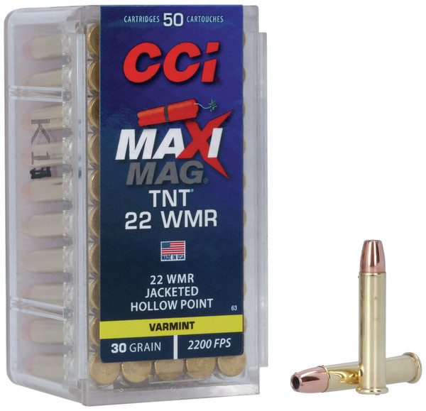 CCI .22 WMR 30gr Jacketed Hollow Point (JHP) ammunition