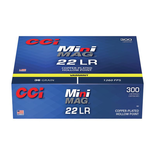 CCI .22 LR 36gr Jacketed Hollow Point (JHP) ammunition