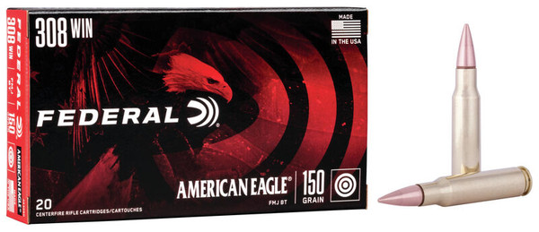 Federal .308 Winchester 150gr Full Metal Jacket (FMJ) ammunition