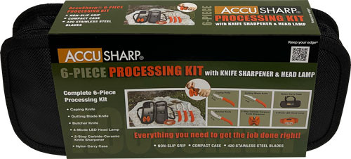 AccuSharp 6-Piece Processing Kit with Sharpener & Headlamp