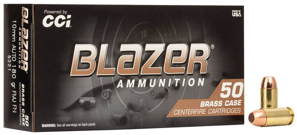 CCI Blazer Brass 10mm 180 Grain Full Metal Jacket