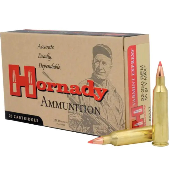 Hornady .22-250 Remington 55gr Polymer Tipped ammunition