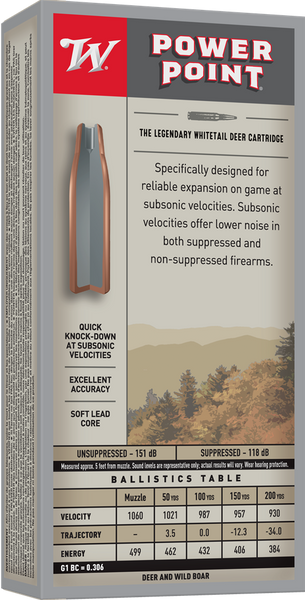 Winchester .300 AAC Blackout 200gr Soft Point ammunition