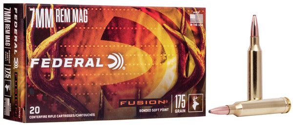 Federal 7mm Remington Magnum 175gr Soft Point ammunition