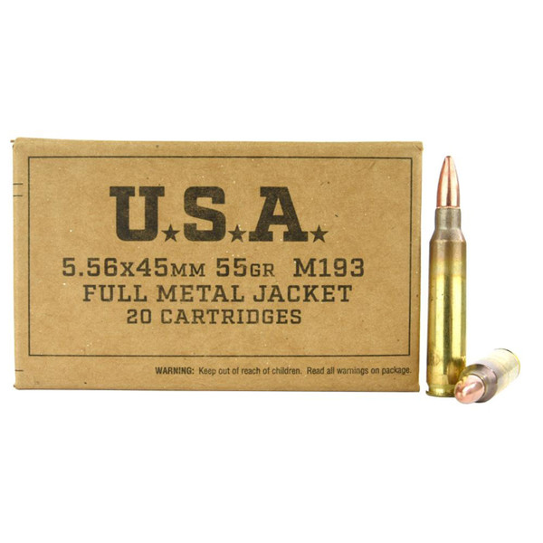 Winchester 5.56 NATO 55gr Full Metal Jacket (FMJ) ammunition