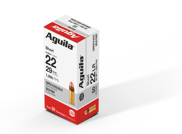 Aguila Ammunition .22 Short 29gr Copper Plated Solid Point (CPSP) ammunition