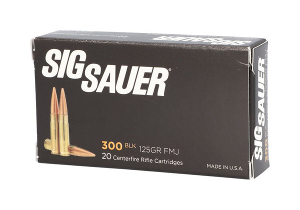 Sig Sauer .300 AAC Blackout 125gr Full Metal Jacket (FMJ) ammunition