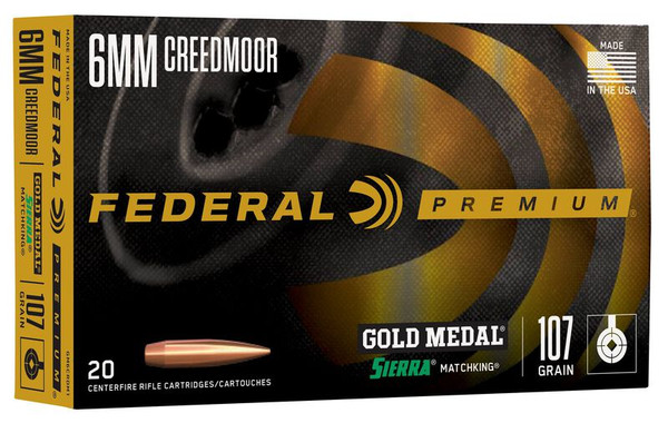 Federal 6mm Creedmoor 107gr Hollow Point Boat Tail (HPBT) ammunition