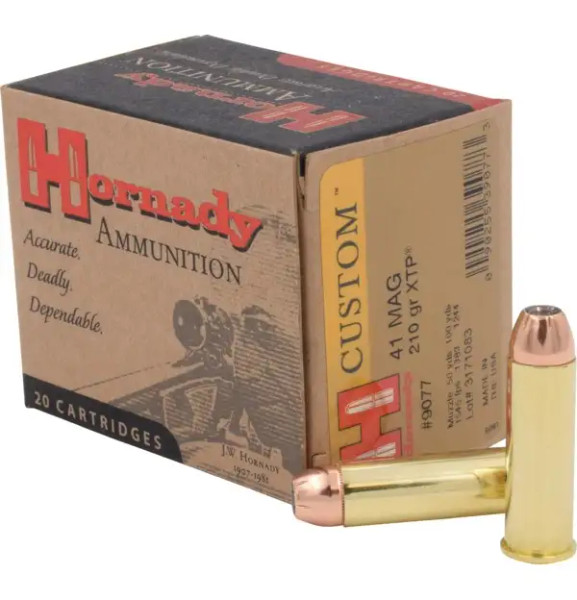 Hornady .41 Remington Magnum 210gr Jacketed Hollow Point (JHP) ammunition