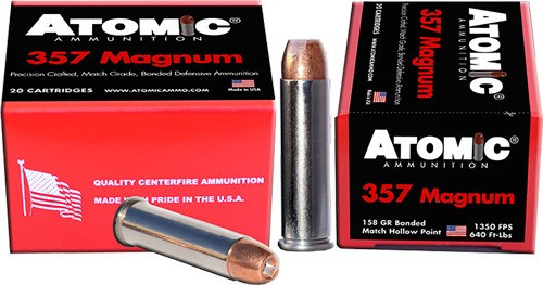 Atomic Ammunition .357 Magnum 158gr Jacketed Hollow Point (JHP) ammunition