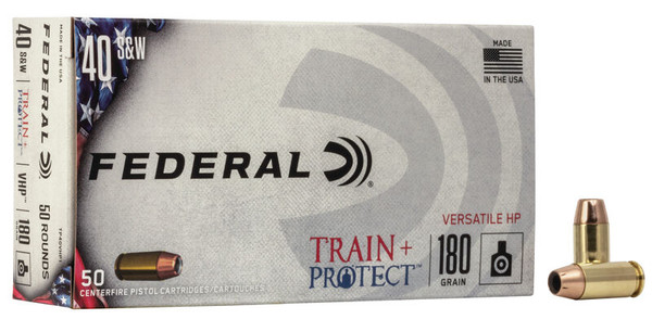 Federal Train + Protect .40 S&W 180 Grain Versatile Hollow Point