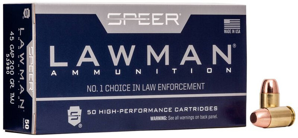 Speer Ammunition .45 GAP 200gr Total Metal Jacket (TMJ) ammunition