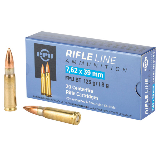 Prvi Partizan (PPU) 7.62x39mm 123gr Full Metal Jacket (FMJ) ammunition