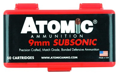 Atomic Ammunition 9mm Luger 147gr Jacketed Hollow Point (JHP) ammunition