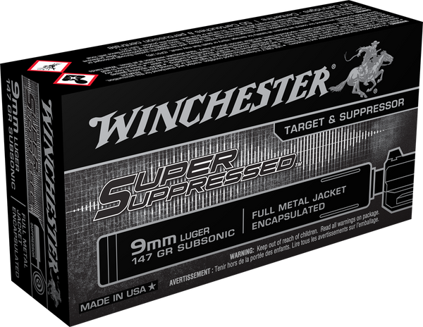 Winchester 9mm Luger 147gr Full Metal Jacket (FMJ) ammunition