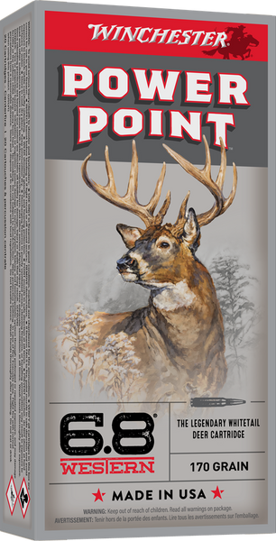 Winchester 6.8 Western 170gr Soft Point ammunition