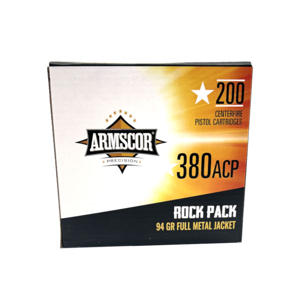 Armscor .380 ACP 94gr Full Metal Jacket (FMJ) ammunition